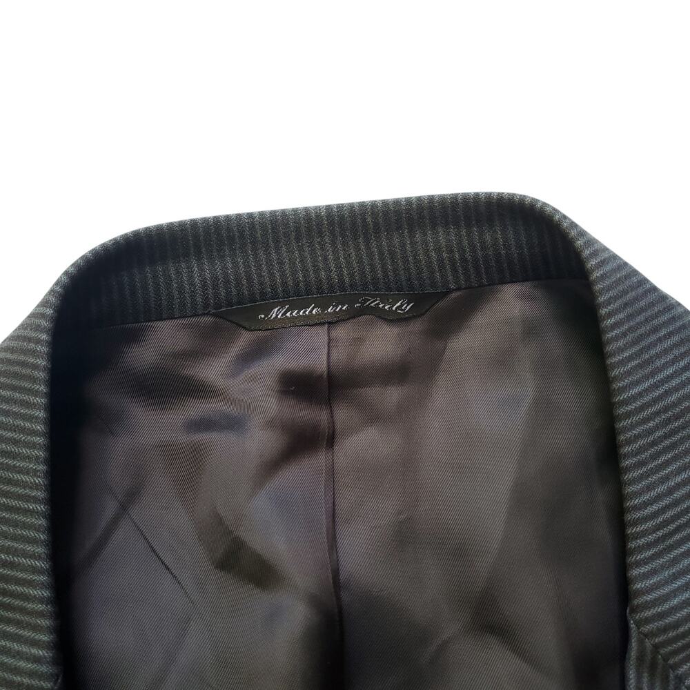 Canali Wool Blazer Jacket Sport Coat Brown Stripe Peak Lapel Natural Comfort 44L - Picture 12 of 16